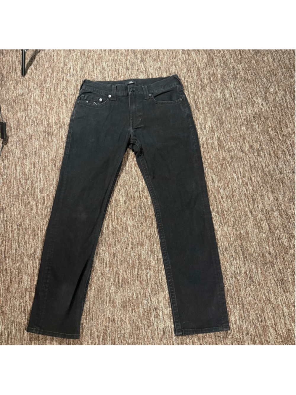 True Religion Geno Relaxed Slim Black Jeans Waist 33